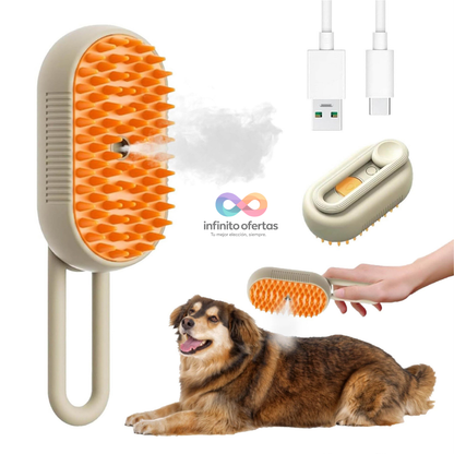 Cepillo de Vapor 3 en 1 para Mascotas